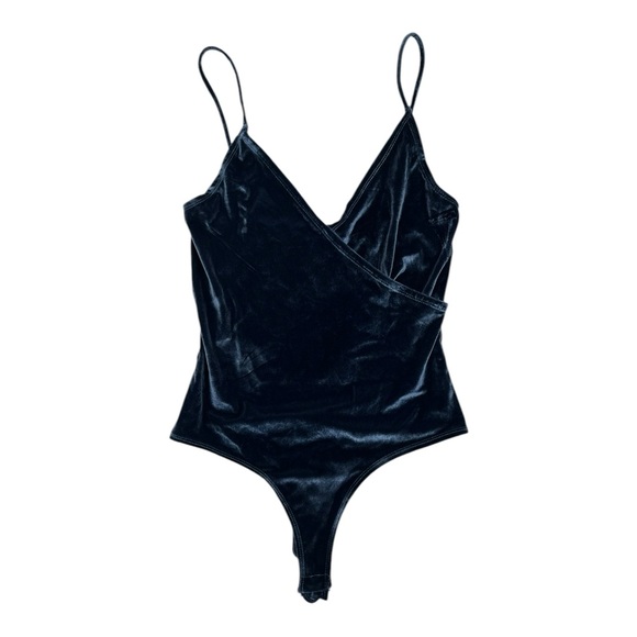 Lulus Blue Velour Bodysuit - Womens Medium - Picture 1 of 5
